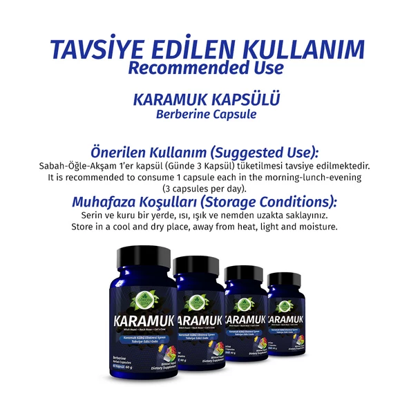 Karamuk Kapsül (Berberin Capsule)  60 Adet - Resim 4