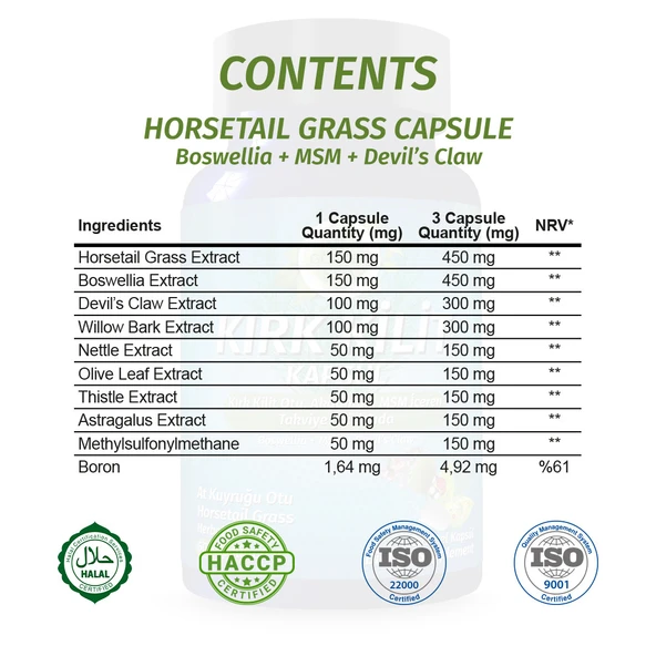 Kırkkilit Kapsül (HORSETAİL GRASS CAPSULE) 60 Adet - Resim 3