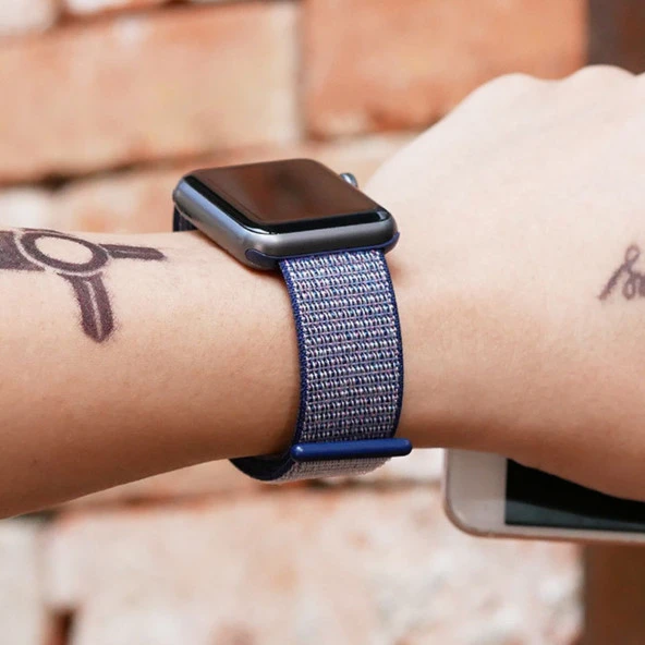 E2M APPLE WATCH 38-40MM KRD-03 HASIR SPOR YEŞİL KO - Resim 4