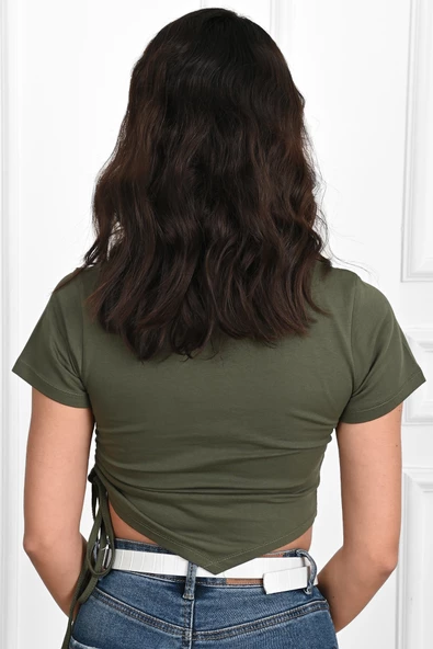 Büzgü Detaylı Kısa Kollu Tshirt 9958 - 11
