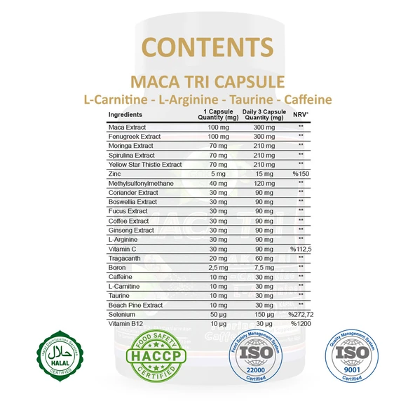 Maka Tri Kapsül (MACA TRİ CAPSULE) 60 Adet - Resim 2