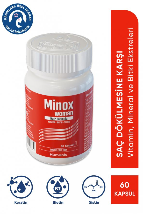 Minox Woman Vitamin, Mineral ve Bitki Ekstreleri İçeren Takviye Edici Gıda 60 Kapsül