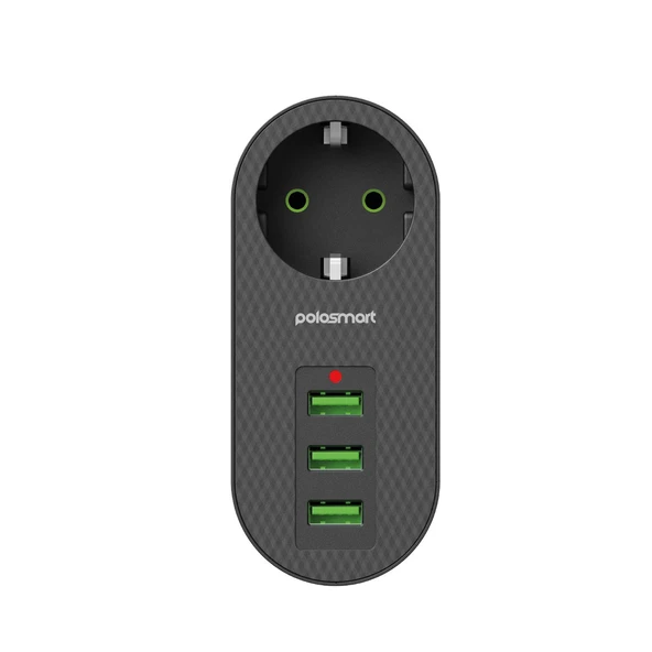 Polosmart MP11 3 Usb Li Termal Akım Korumalı Priz Siyah