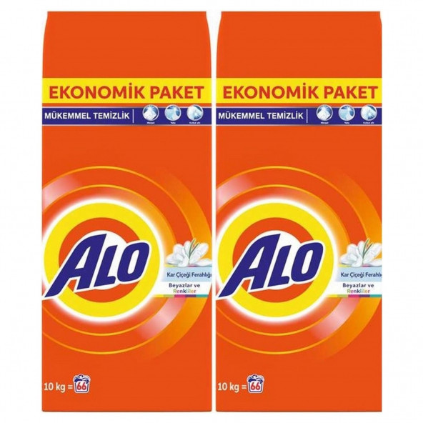 Alo Matik Beyazlar ve Renkliler 10 kg 2'li Paket Toz Çamaşır Deterjanı