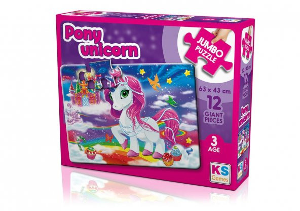 KS Jumbo Puzzle 12 Parça Pony Unicorn