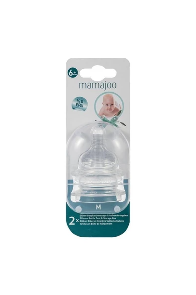 Mamajoo Silikon Biberon Emziği İkili M No:2