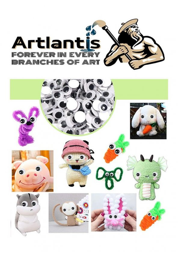 Oynar Göz Siyah 28 mm 50 li 1 Paket Oynayan Göz 28mm Hobi Tasarım Anasınıfı Kreş Etkinlik Elişi - 3