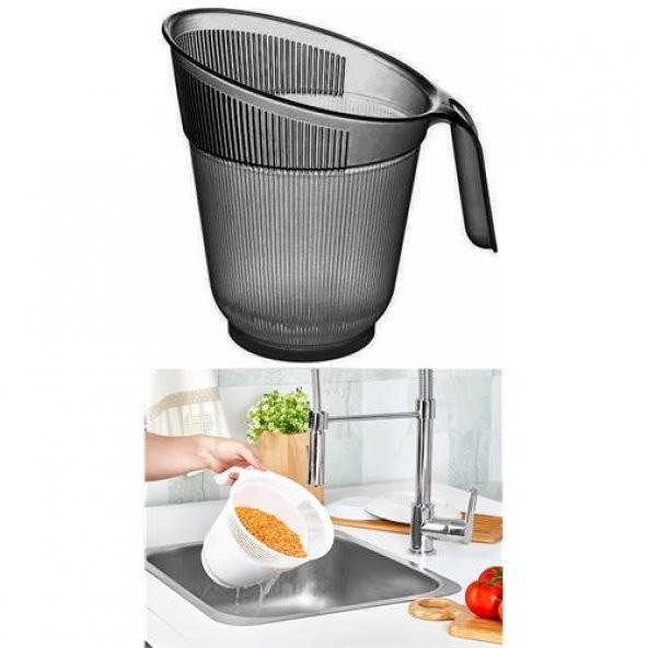 TransForMacion Staub 2.5 Lt ŞEFFAF GRİ Hızlı Süzgeç Kevgir