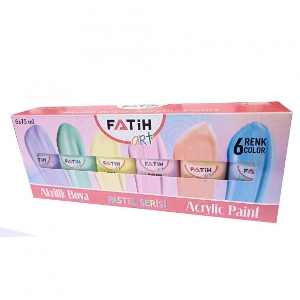 Akrilik Boya Pastel 6 Renk 75 ml 1 Paket Akrilik Boya Seti 6 lı Ahşap Tuval Taş Ağaç Boyamalar İçin İdea Boyama Seti - 3