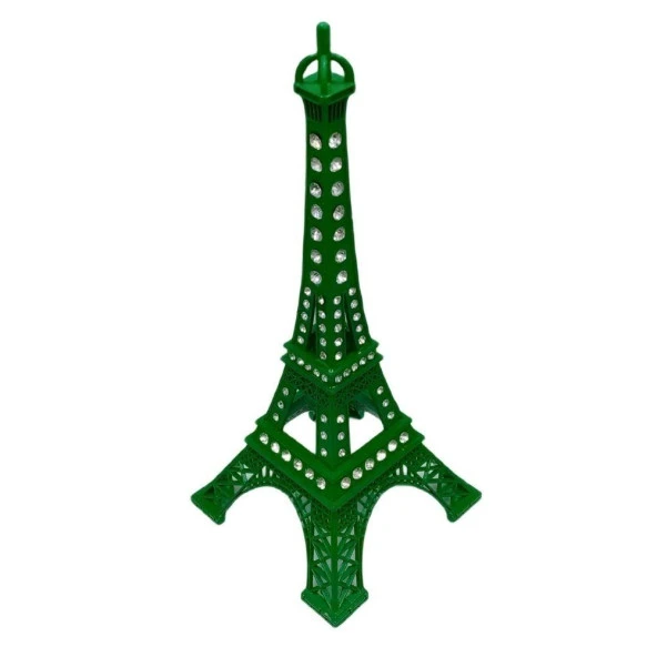 Metal Paris Eyfel Kulesi Yeşil Kristal Taşlı 25cm - Resim 4