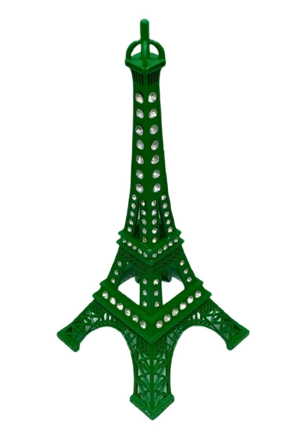 Metal Paris Eyfel Kulesi Yeşil Kristal Taşlı 25cm - Resim 9