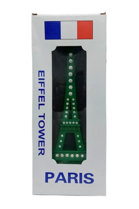 Metal Paris Eyfel Kulesi Yeşil Kristal Taşlı 25cm - Resim 11