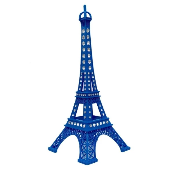 Metal Paris Eyfel Kulesi Mavi Kristal Taşlı 25cm - Resim 4