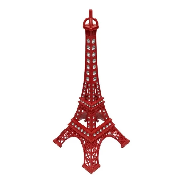 Metal Paris Eyfel Kulesi Kırmızı Kristal Taşlı 25cm - Resim 5