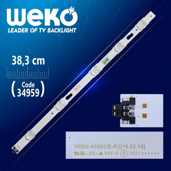 S_KU6K_43_FL30_R5_REV1.0 - LM41-002269A - LEFT - V6DU-430DCB-R2 - 38.3 CM 5 LEDLİ (WK-779)