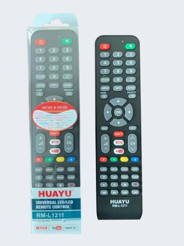 HUAYU UNIVERSAL LED LCD TV REMOTE CONTROL RM-L1211 / UNIVERSAL LED LCD TV KUMANDASI RM-L1211