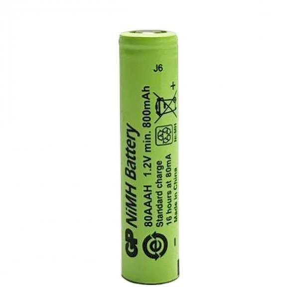 GP 80AAAH 800MAH DÜZ KAFA ŞARJLI AAA İNCE KALEM PİL