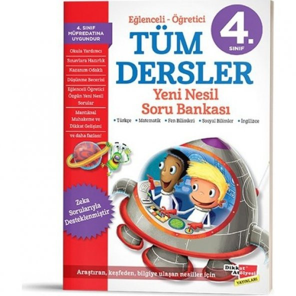 Dikkat Atölyesi 4. Sınıf Eğlenceli-Öğretici Tüm Dersler Yeni Nesil Soru Bankası