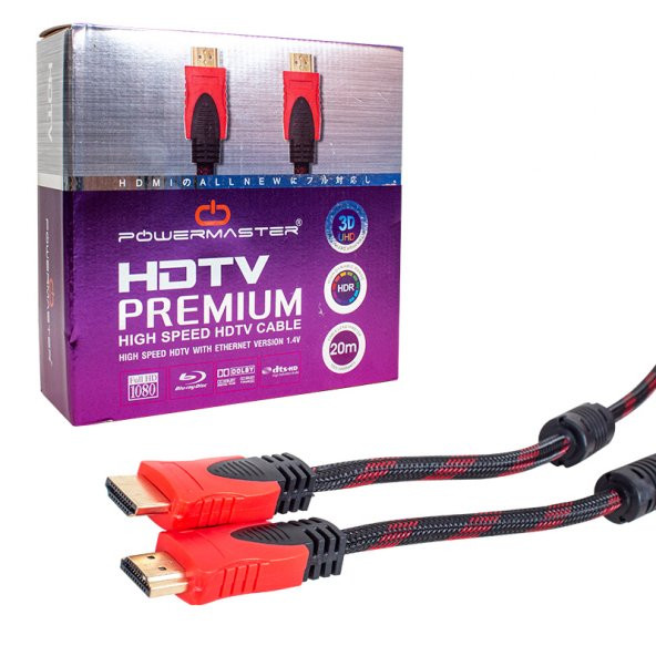 HDMI KABLO 20 METRE ÖRGÜLÜ KUTULU POWERMASTER  (1.4V-3D)