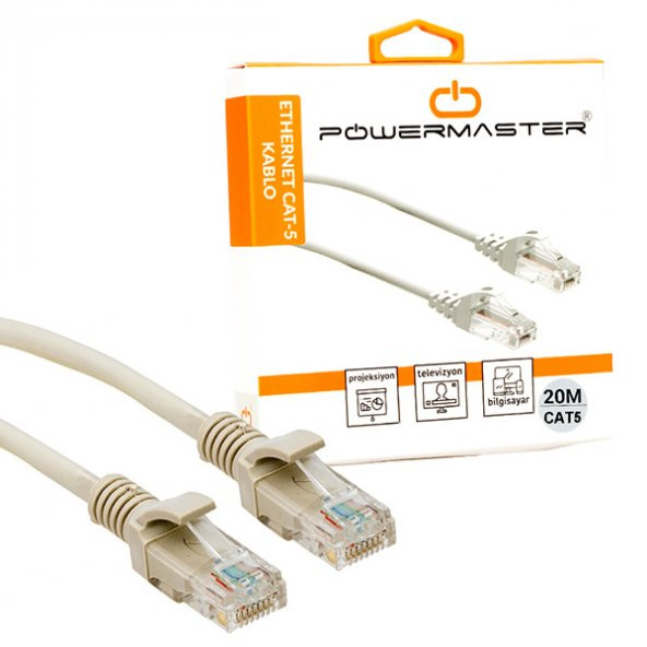 Kablo.cat5 20 Metre Gri Kutulu Powermaster - 2