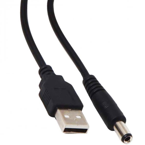 POWERMASTER USB ERKEK 5.5*2.1 UÇLU ADAPTÖR JACKLI 80 CM KABLO