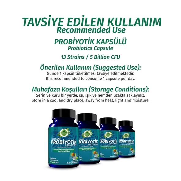 Probiyotik Kapsül (PROBİOTİCS CAPSULE) 10 Milyar Faydalı Bakteri 60 Adet - 4