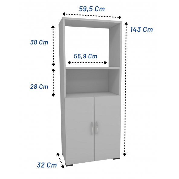 Fırın dolabı 2 Kapaklı Bölmeli Mikrodalga Fırın Dolabı , Çok Amaçlı Mini Fırın Mutfak Dolabı - 2