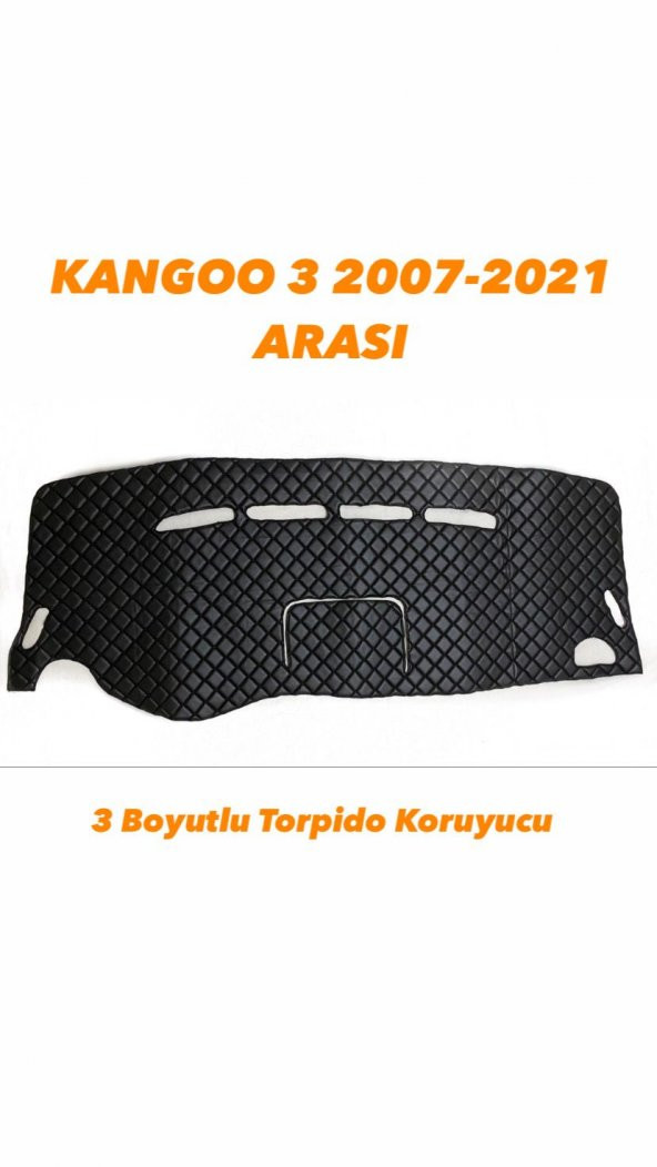 KANGOO 3 2007-2021 ARASI 3 BOYUTLU VİP DERİ TORPİDO ÖRTÜSÜ