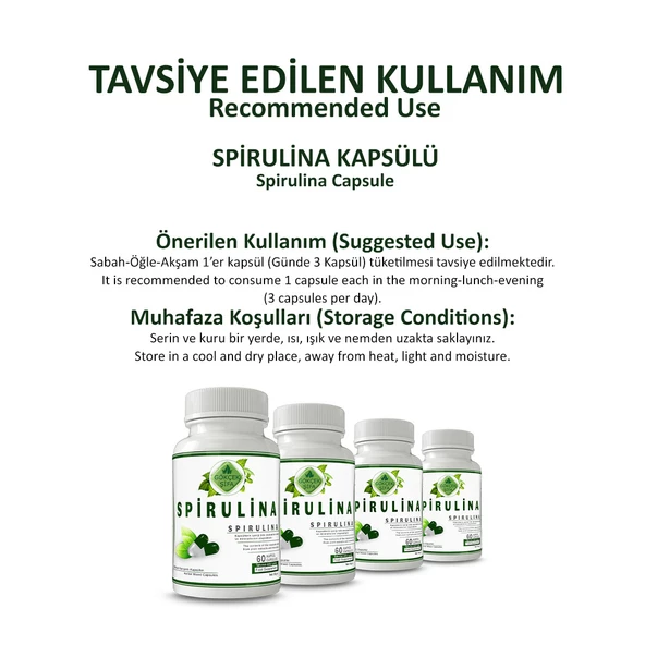 Spirulina Kapsül ( Spirulina Capsule) 60 Adet - 4