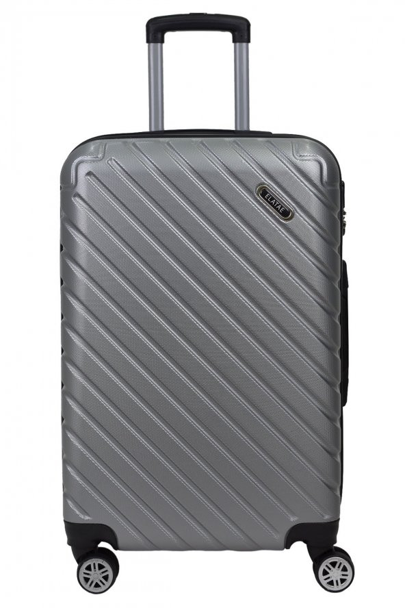 Elatae Büyük Boy Valiz Gri Pro Abs 1001 - Resim 2
