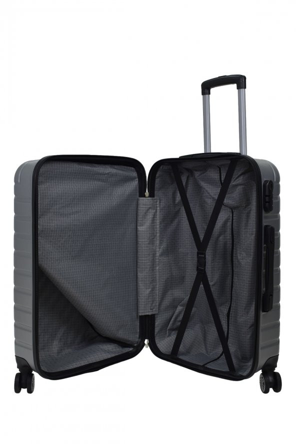 Elatae Büyük Boy Valiz Gri Pro Abs 1001 - Resim 5