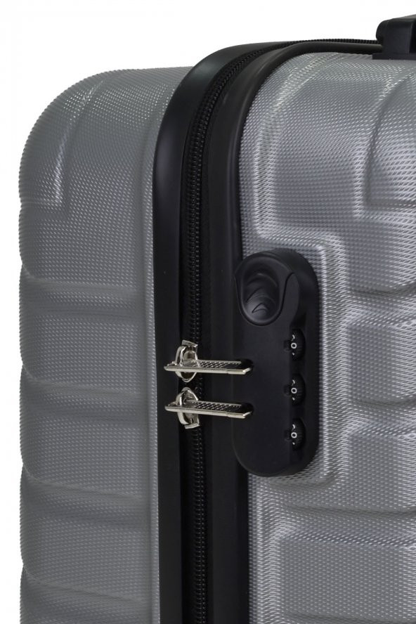 Elatae Büyük Boy Valiz Gri Pro Abs 1001 - Resim 6