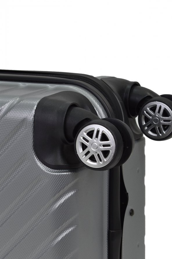 Elatae Büyük Boy Valiz Gri Pro Abs 1001 - Resim 7