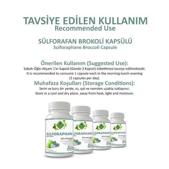 Sülforafan Brokoli Kapsül (SULFORAPHANE BROCCOLİ CAPSULE) 60 Adet - 4