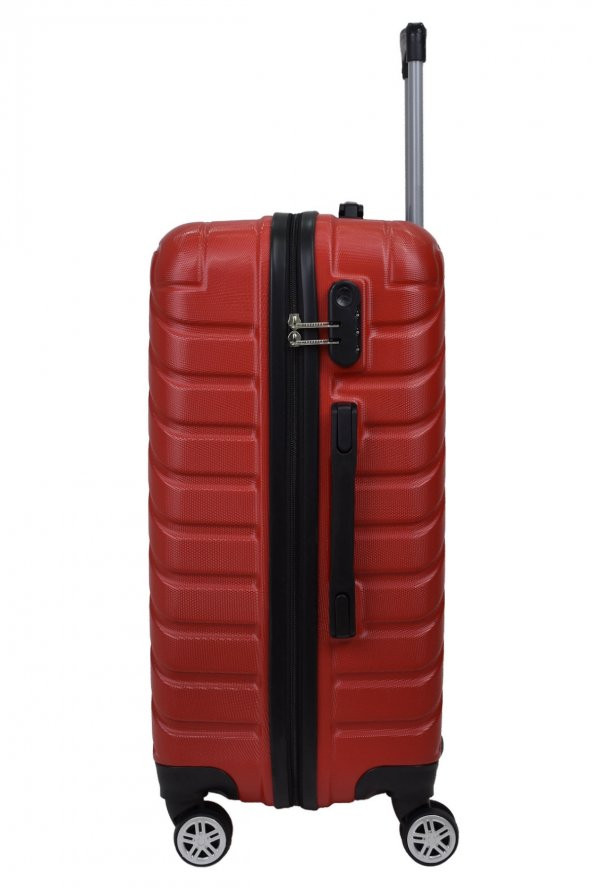 Elatae Büyük Boy Valiz Kırmızı Pro Abs 1001 - Resim 3