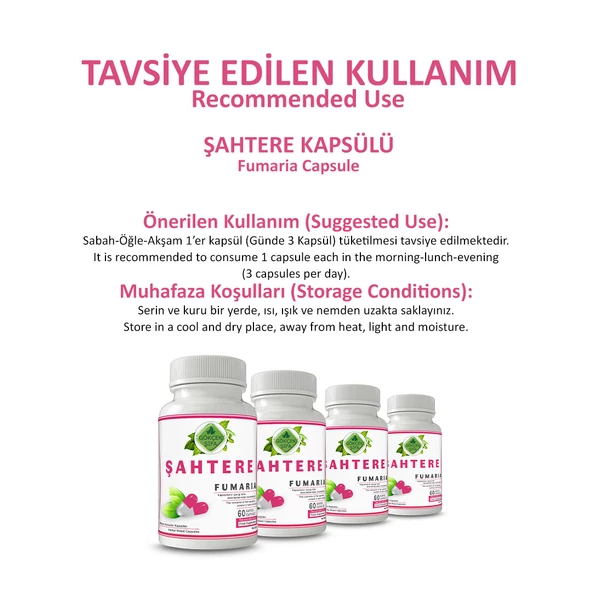 Şahtere Kapsül (FUMARİA CAPSULE) 60 Adet - Resim 4