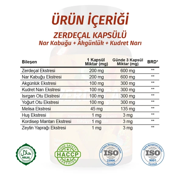 Zerdeçal Kapsül (TURMERİC CAPSULE) 60 Adet - 3
