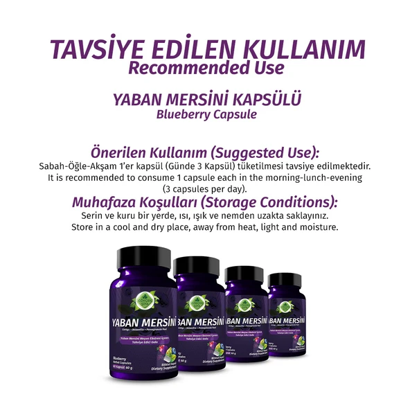 Yaban Mersini Kapsül (Blueberry Capsule) 60 Adet - 4