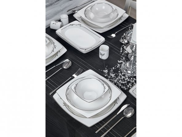 Taç Real Bone Olea Platin 60 Parça 12 Kişilik Yemek Takımı - 2