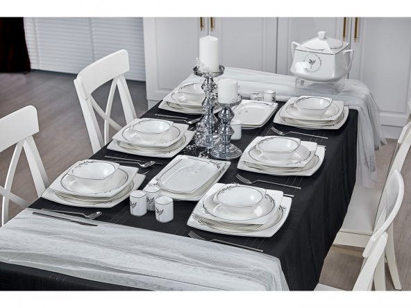 Taç Real Bone Olea Platin 60 Parça 12 Kişilik Yemek Takımı - 4