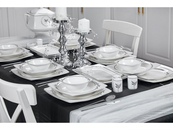 Taç Real Bone Olea Platin 60 Parça 12 Kişilik Yemek Takımı - 5
