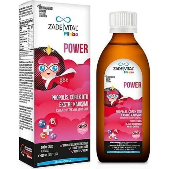 Zade Vital Miniza Power Sıvı Takviye Edici Gıda 150 ml ürün görseli 1
