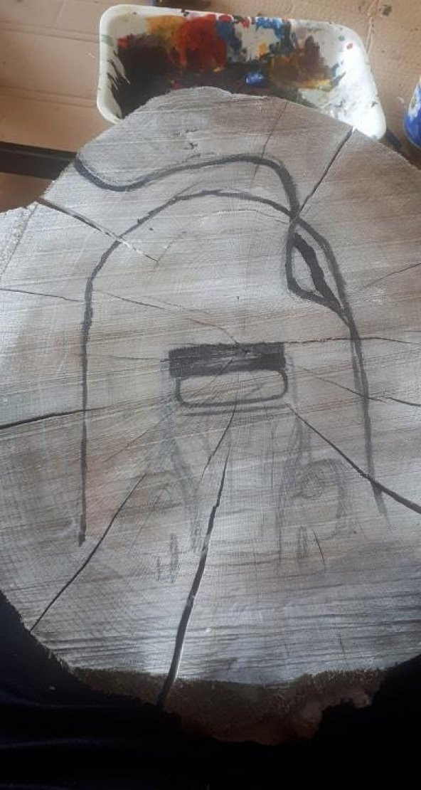 Ahşap üzerine araba temalı el yapımı duvar tablo - 3