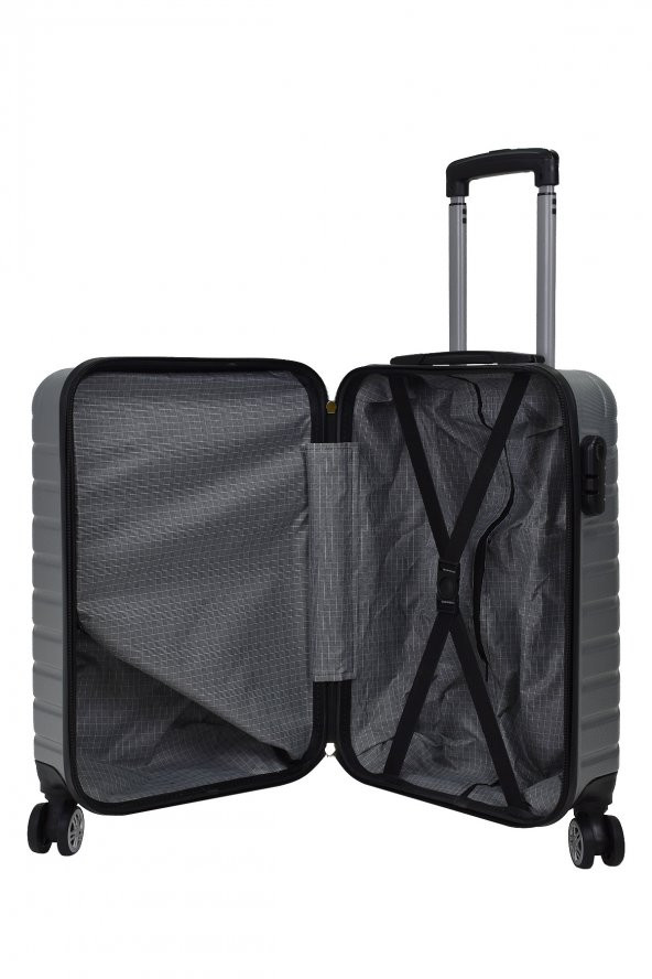 Elatae Kabin Boy Valiz Gri Pro Abs 1001 - 5