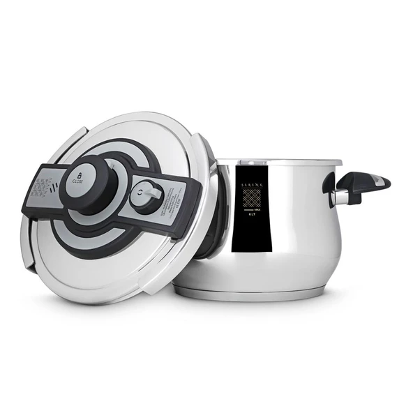 Serenk Definition 6 Litre Düdüklü Tencere - 18/10 Paslanmaz Çelik, Güvenli Emniyet Kilidi - Resim 3