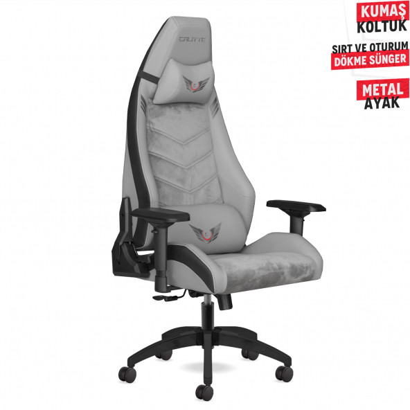 Calitte Profesyonel Kumaş Oyuncu Koltuğu - Titan TT PRO Aytaşı - Gri