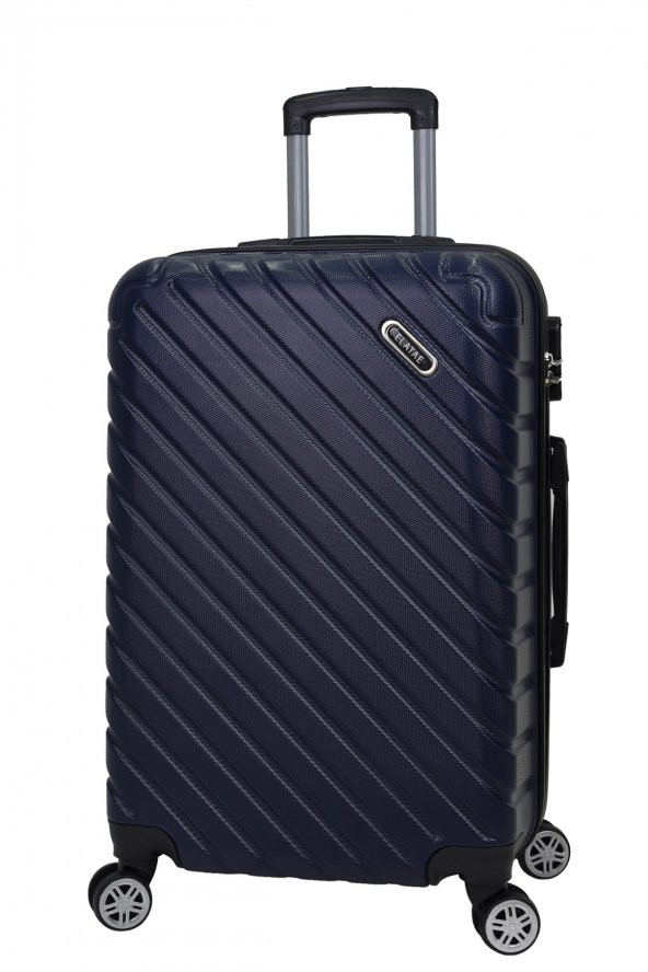 Elatae 2li Valiz Seti Orta Boy - Kabin Boy Lacivert Pro Abs 1001 - Resim 2