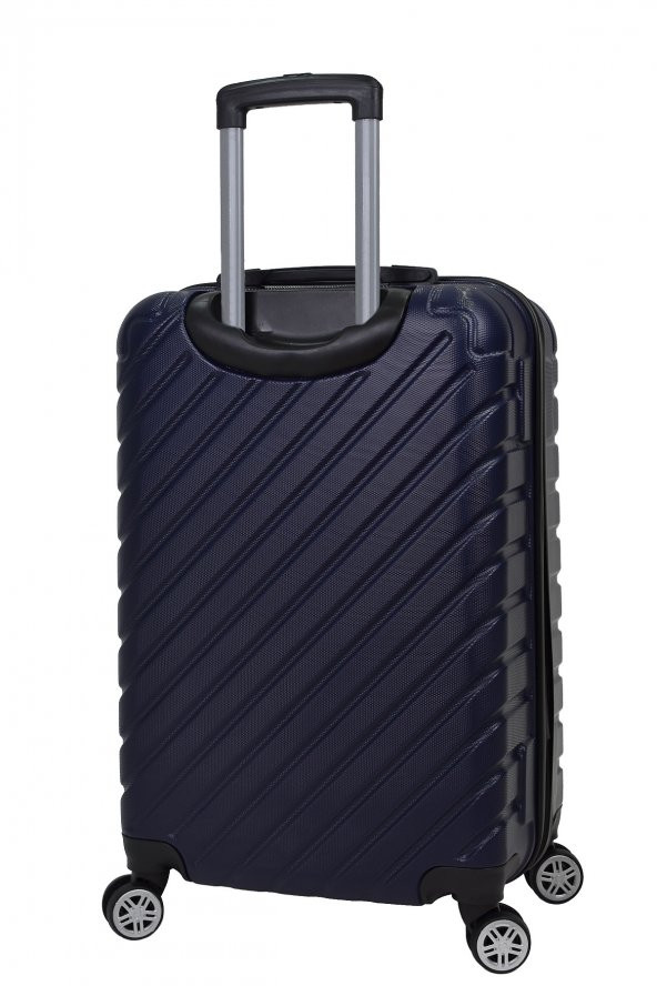 Elatae 2li Valiz Seti Orta Boy - Kabin Boy Lacivert Pro Abs 1001 - Resim 8