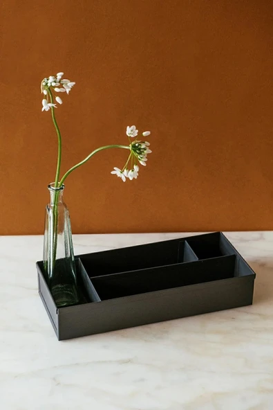 Minimalist ve Şık Tasarımlı Metal Siyah Renkli Çok Amaçlı Organizer Kutu - Resim 2