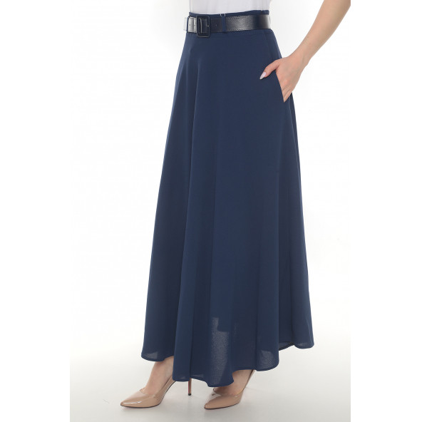 SORALLİNE KADIN KLOŞ ETEK BAHARLIK 779 ETAMİN İNDİGO - 2